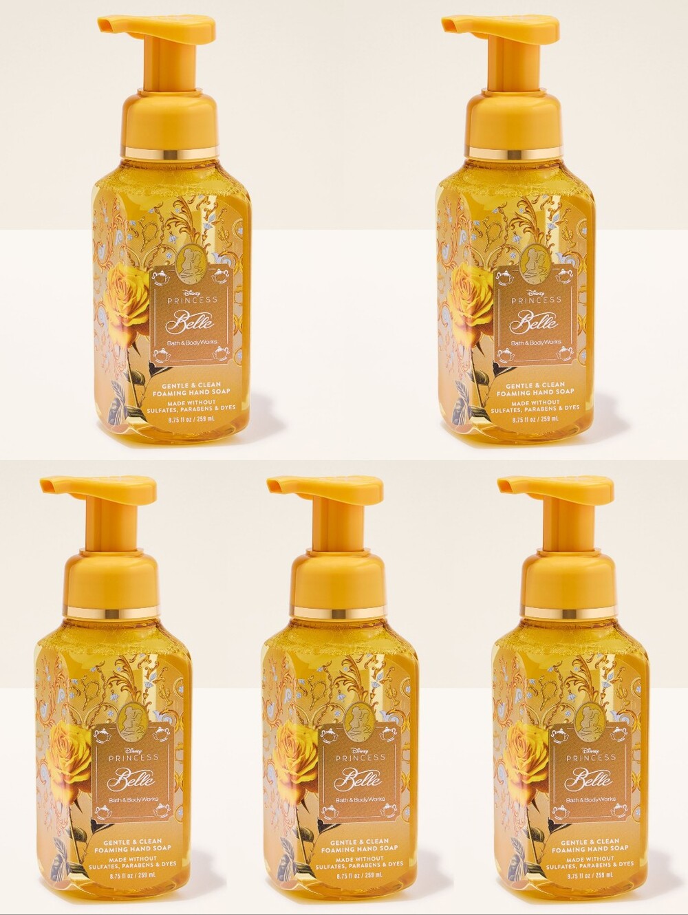 Bath & Body Works Belle Foaming Hand Soap Set of 5 NEW Rare